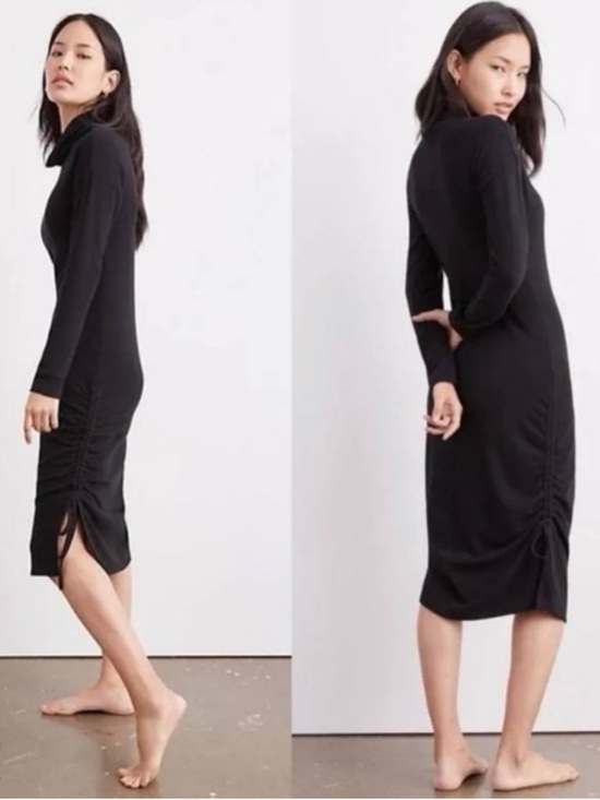 Anthropologie Dresses & Skirts - Anthropologie Saturday Sunday Emily Ruched Long Sleeve Midi Dress Size Small